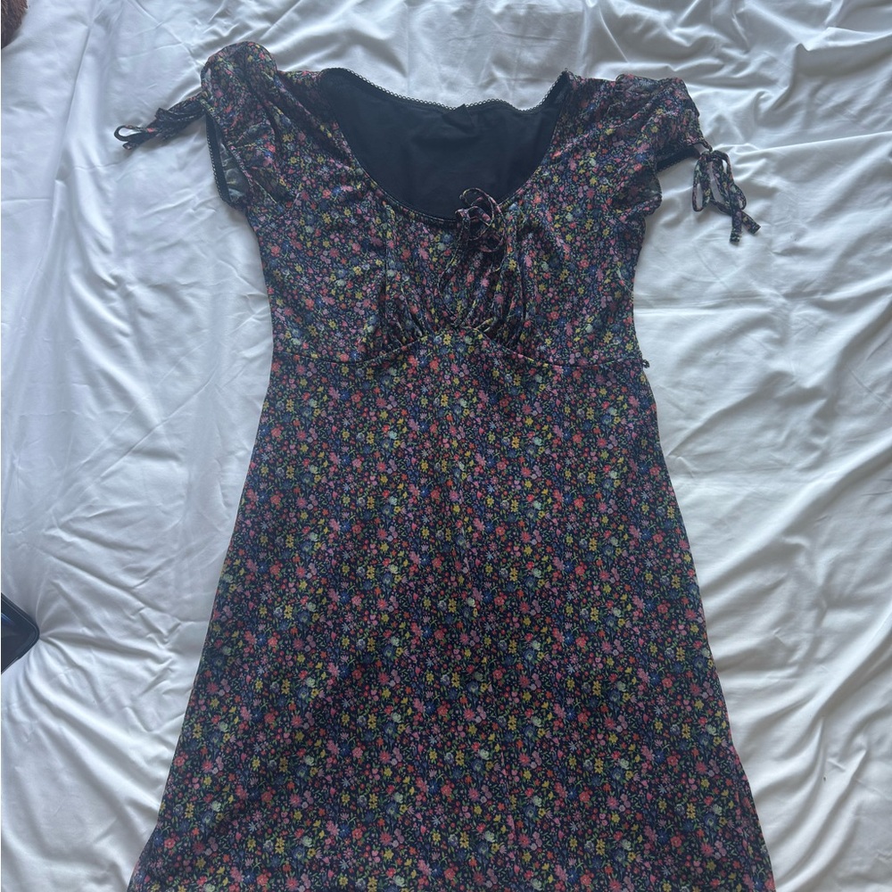 Urban Outfitters Black Floral Midi Dress